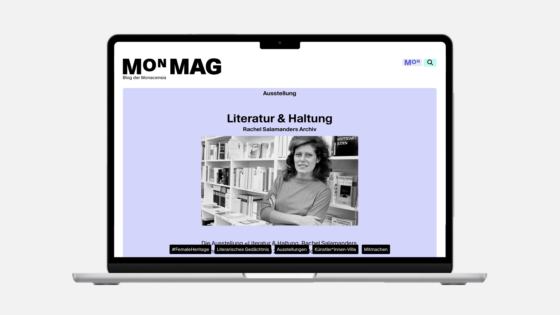 MON_Mag Website-Ansicht der digitalen Ausstellungserweiterung 