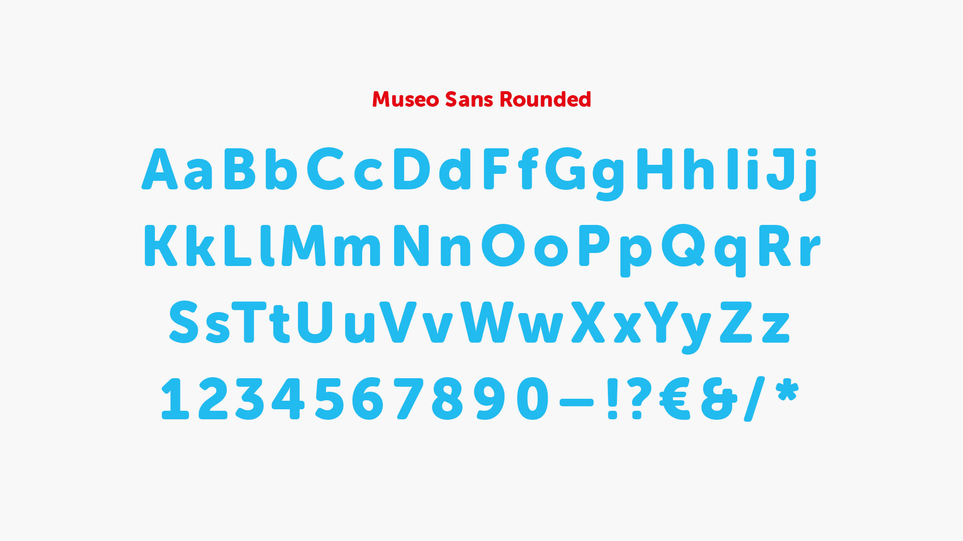 Übersicht des Schriftschnitts „Museo Sans Rounded“.