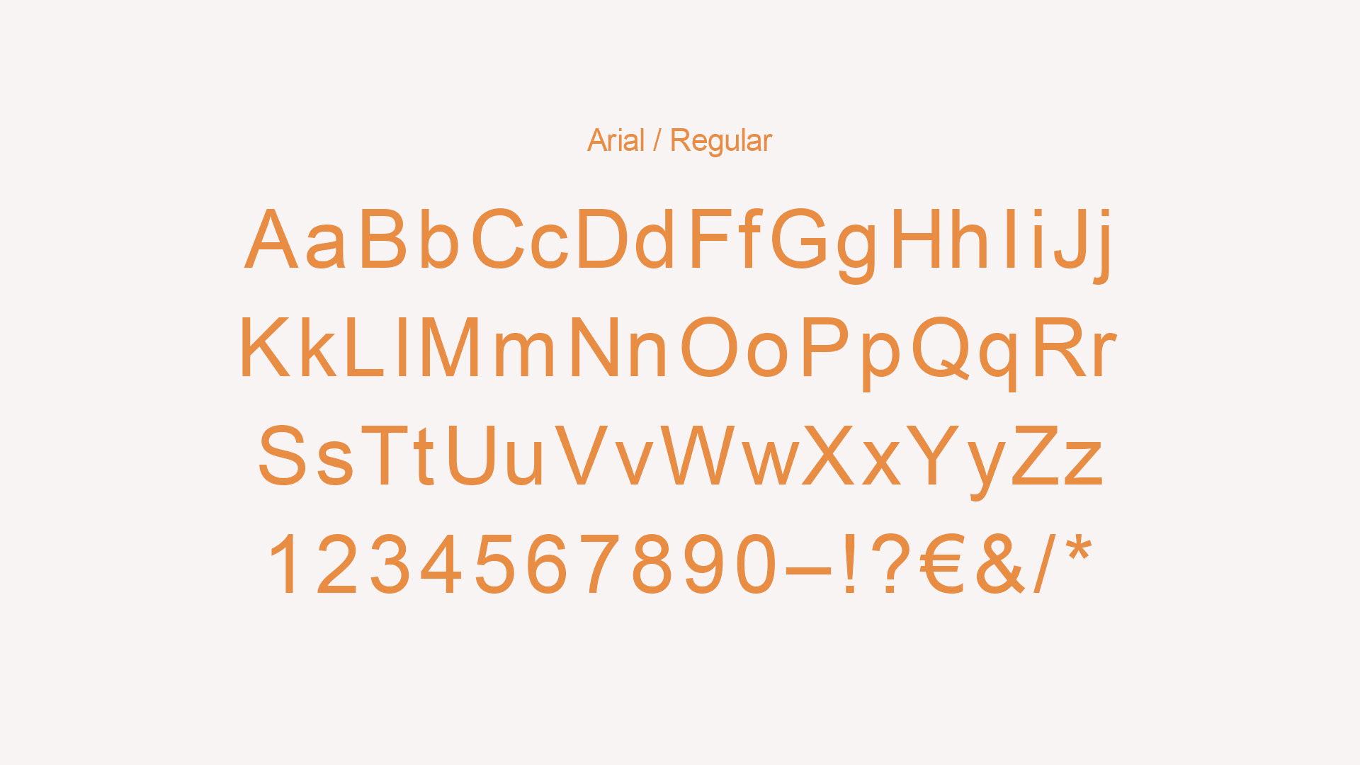 Abbildung des Schriftschnitts „Arial / Regular“.