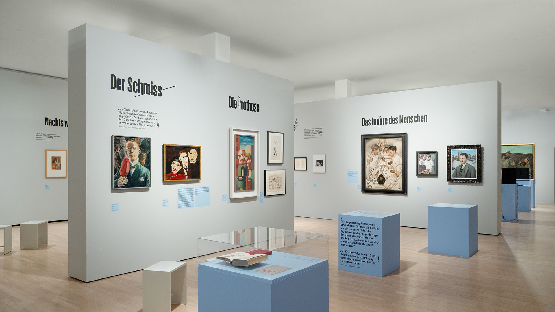 Ausstellungsraum mit Themenwänden 