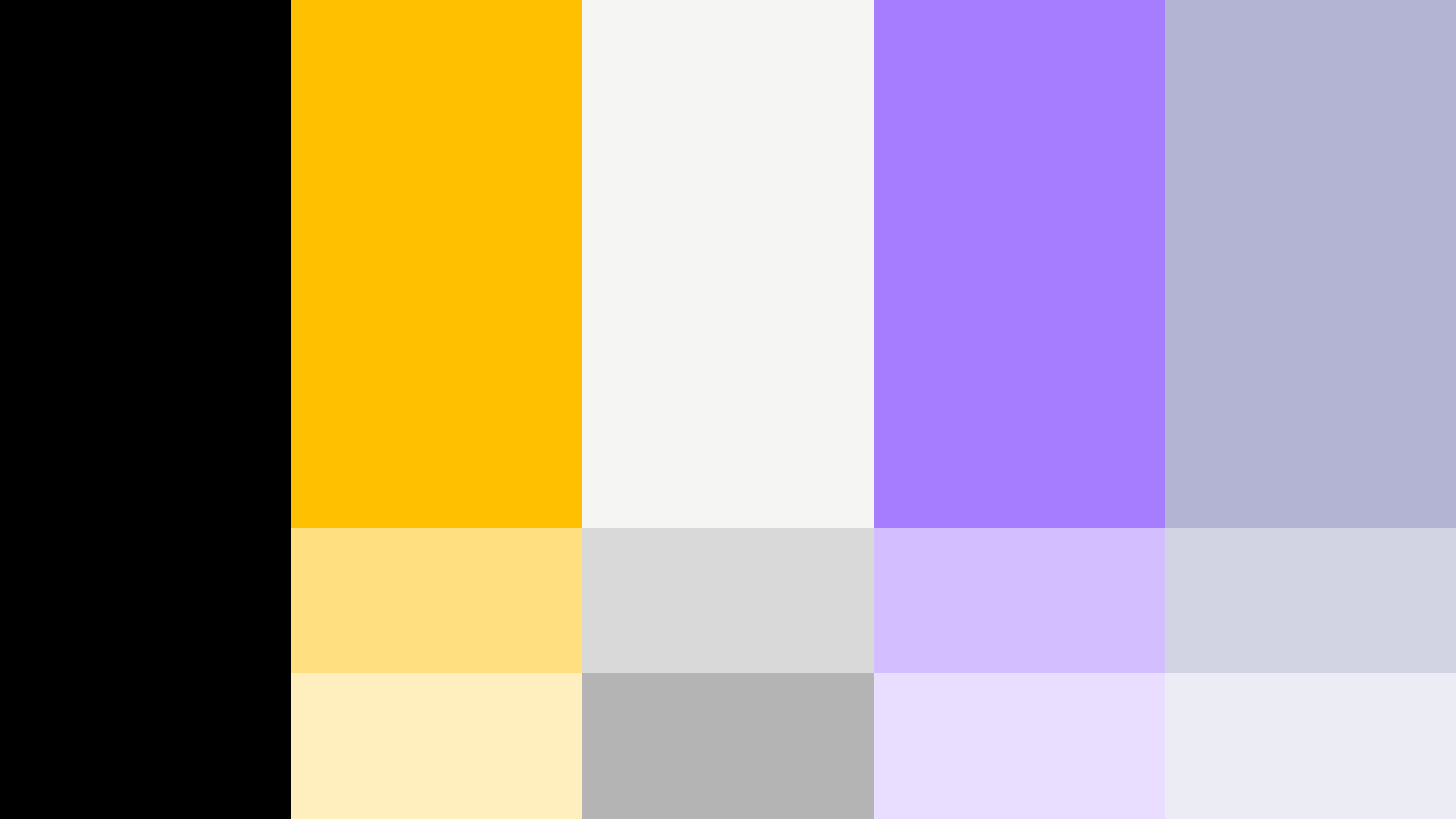 Die Farben Schwarz, Gelb, Weiß, Lila und Grau als Teil der Identität.