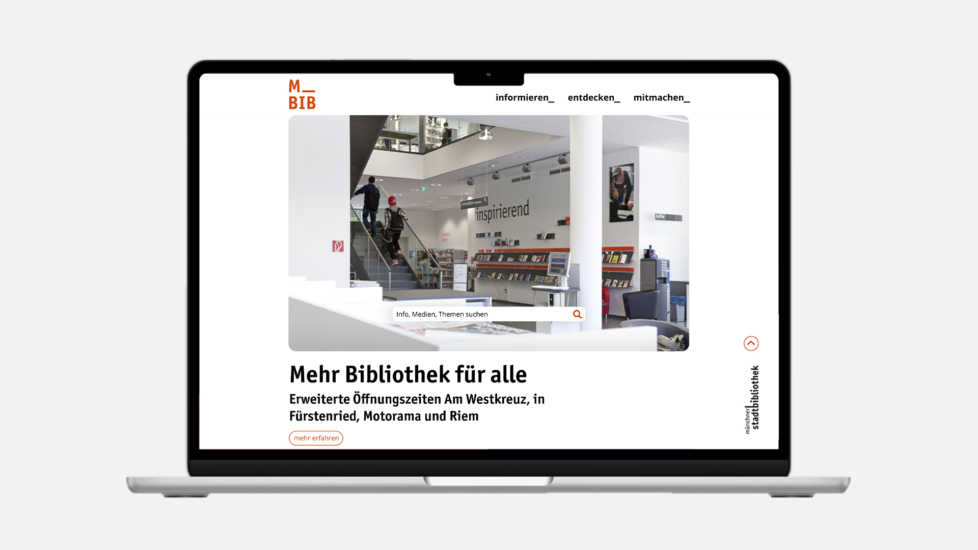 Die neue Website wird am Bespiel eines Laptops gezeigt. Durch die luftige Anordnung, Bilder mit gerundetet Ecken und den Einsatz des Shortcuts passt sie perfekt zum neuen Design.