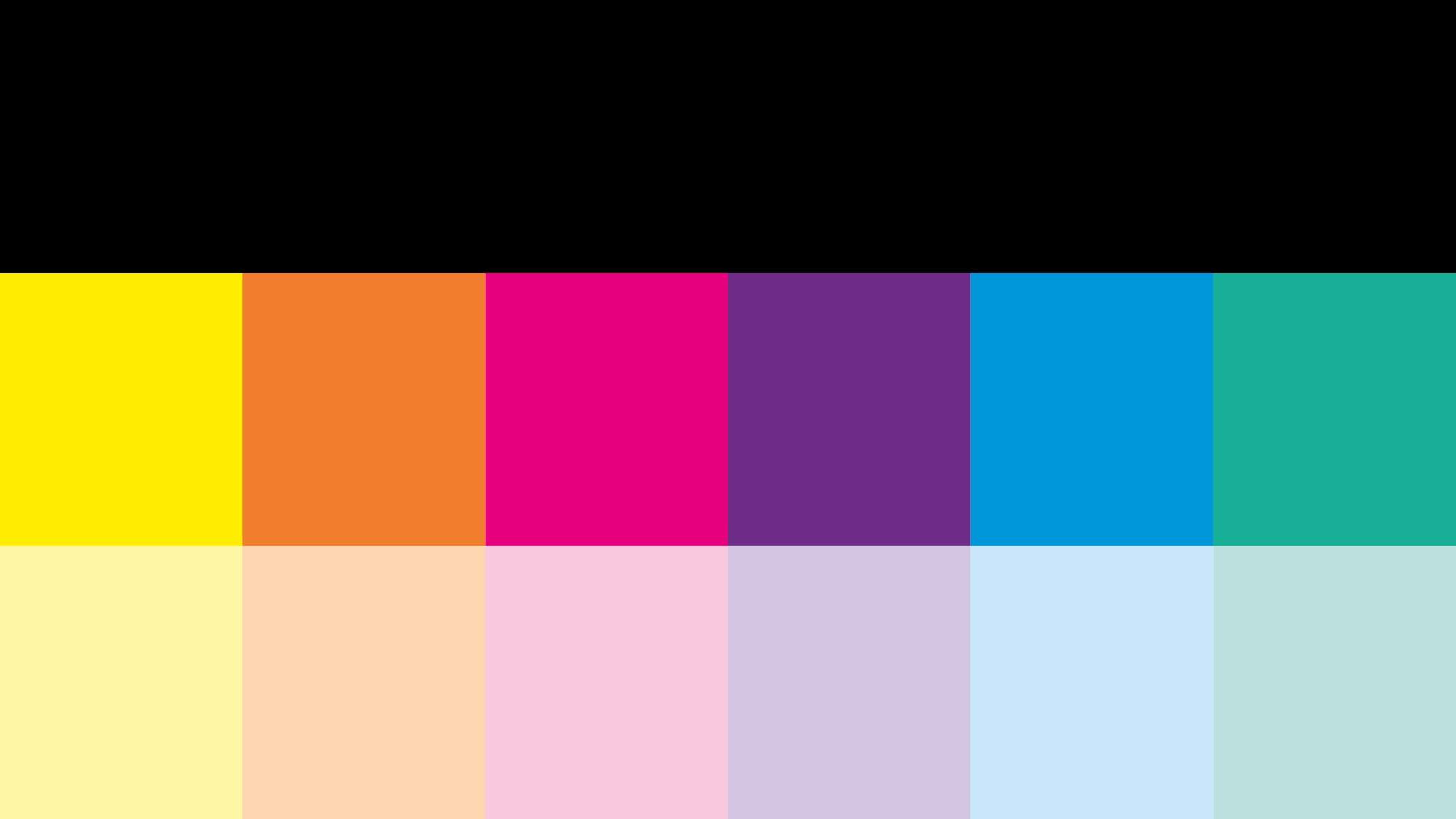 Farbkonzept des Exhibition Design mit klassischen Farben der 80er.